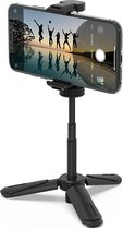 BlitzWolf® BW-BS0 Mini Desktop Multi-angle statief Telefoonhouder Portable Selfie Monopod voor telefoon Camera LED-licht - Zwar