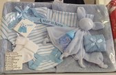 Kraam cadeau / baby mand - 9 delig - pas geboren baby - baby shower - baby geschenk - geboorte cadeau jongen  - alles in 1 cadeau.(blauw)