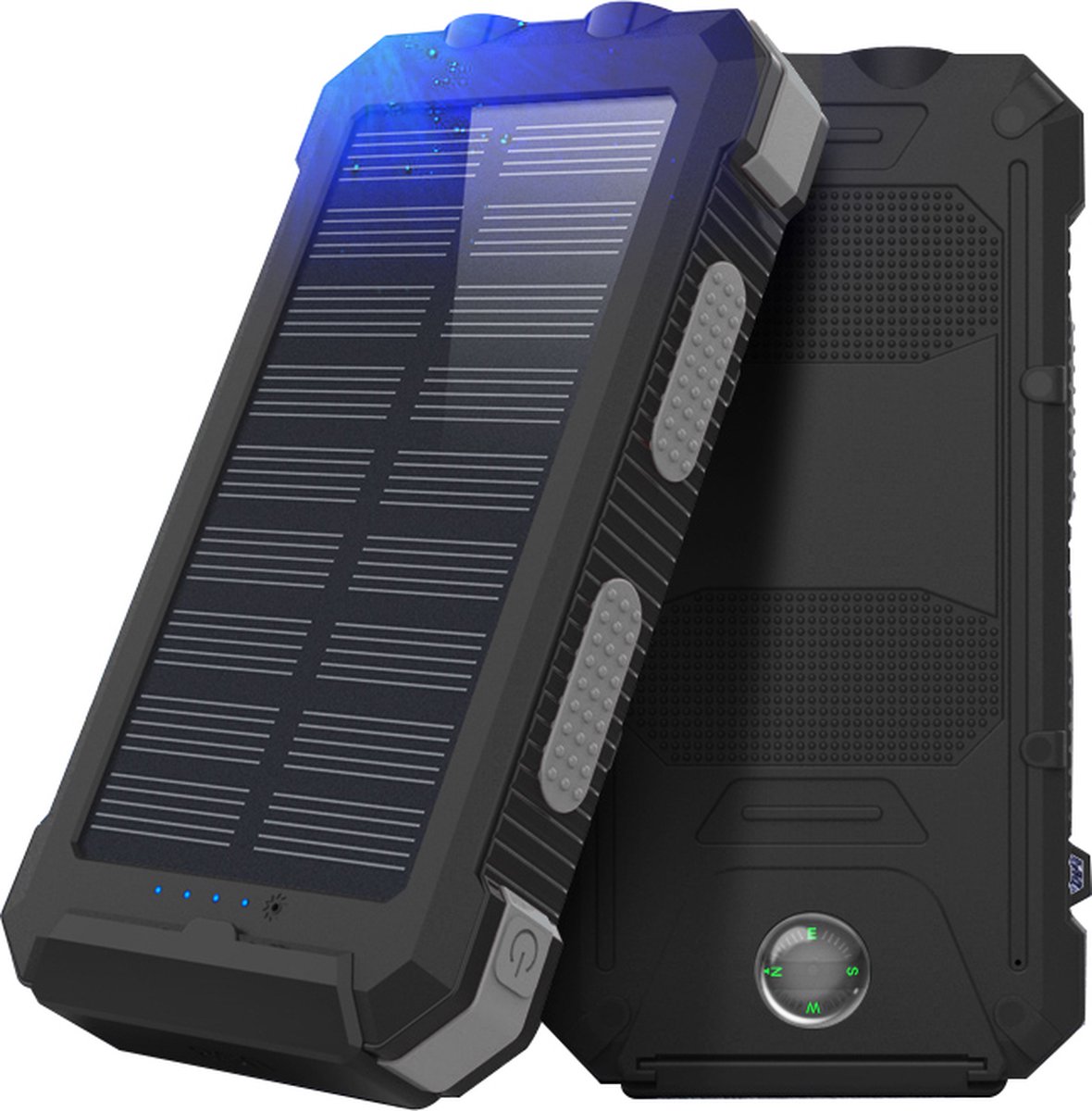 Denver Solar Powerbank 20000mAh - Ingebouwd Kompas - Iphone en Samsung - Zaklamp - Dual USB input - PSO20006 - Zwart