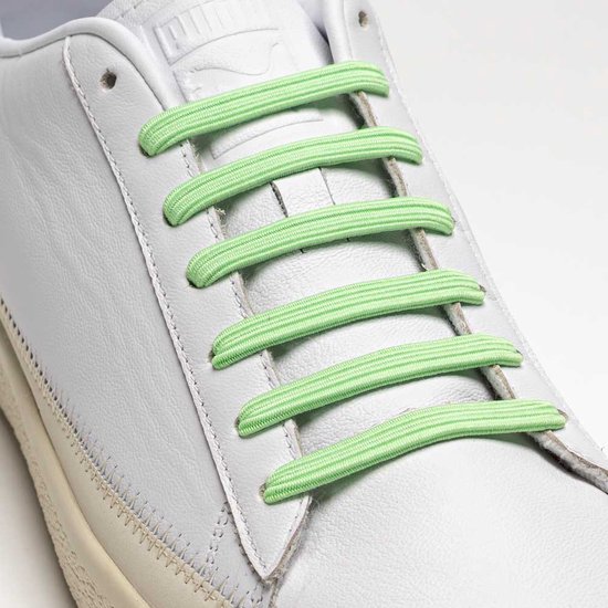 Lacets élastiques Ulace Minty Green pour sneakers 6 trous