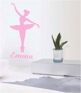 Coart Muursticker Ballerina Emma - 74 x 40 cm - Baby Roze