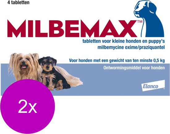 Milbemax Pup & Hond - Anti wormenmiddel - 2 x 4 tab 0.5 Tot 10 Kg