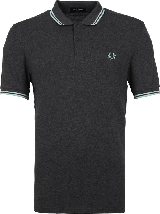Polo Fred Perry Twin Tipped - Homme - Anthracite - Bleu clair