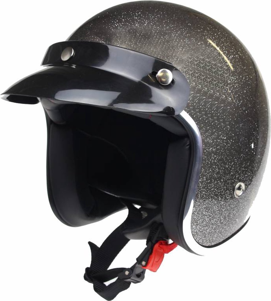 Redbike RB-765 retro jethelm metal flake grey maat XS