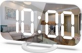 Nixnix - Digitale Wekker Wit - Alarm Clock - Multifunctionele Wekker - Digitale Wekker - Spiegel - Snooze