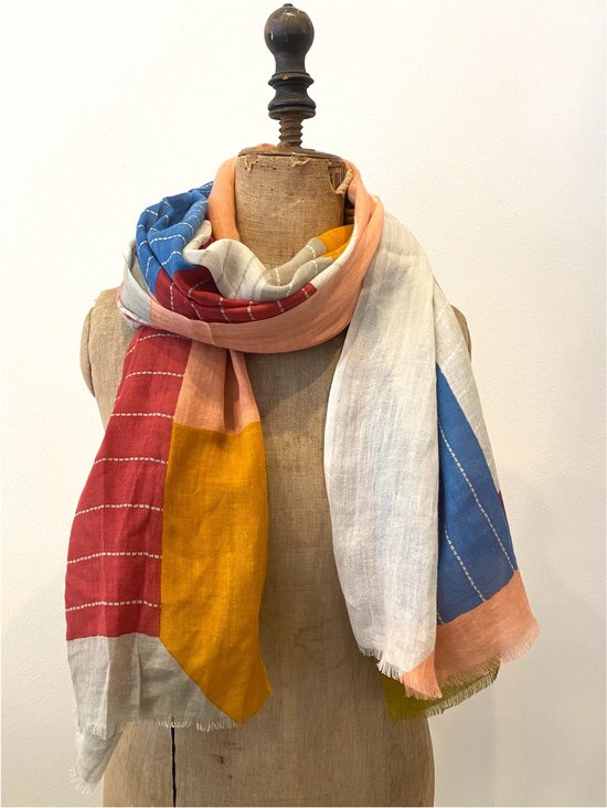 Kleurrijke Moment by Moment dames sjaal en pareo van katoen, Lovely Scarfs  | bol.com