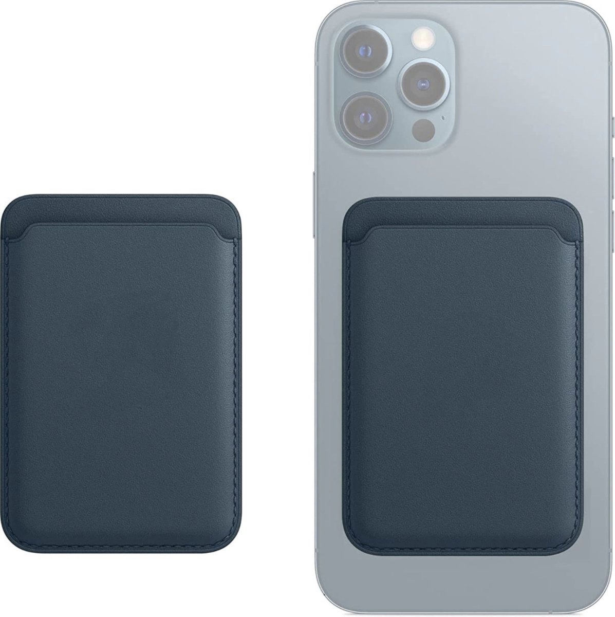 MULTIGADGETS® - Magsafe wallet Blauw - Magsafe kaarthouder - Voor Apple iPhone 12/13 Pro/ Mini - 2 pasjes