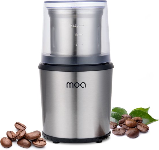 MOA Koffiemolen Elektrisch RVS - Koffiemolen voor bonen - BPA-vrij - 75 gram - CG803