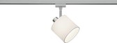LED Railverlichting - Track Spot - Iona Dual Torry - 2 Fase - E14 Fitting - Rond - Mat Wit - Textiel