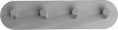 wandhaak vierhaaks Piceno 19,8 x 5 x 2 cm RVS grijs