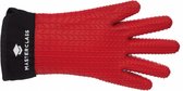 ovenhandschoen 37 x 19 cm siliconen rood/zwart