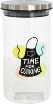 voorraadpot Time For Cooking 900 ml glas transparant