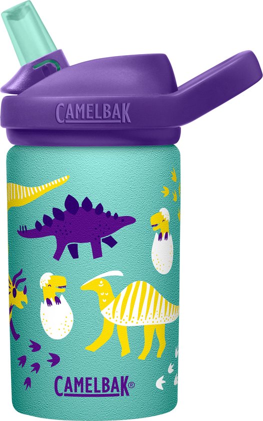 Foto: Camelbak eddy kids single wall sst drinkfles 400 ml groen hatching dinos 