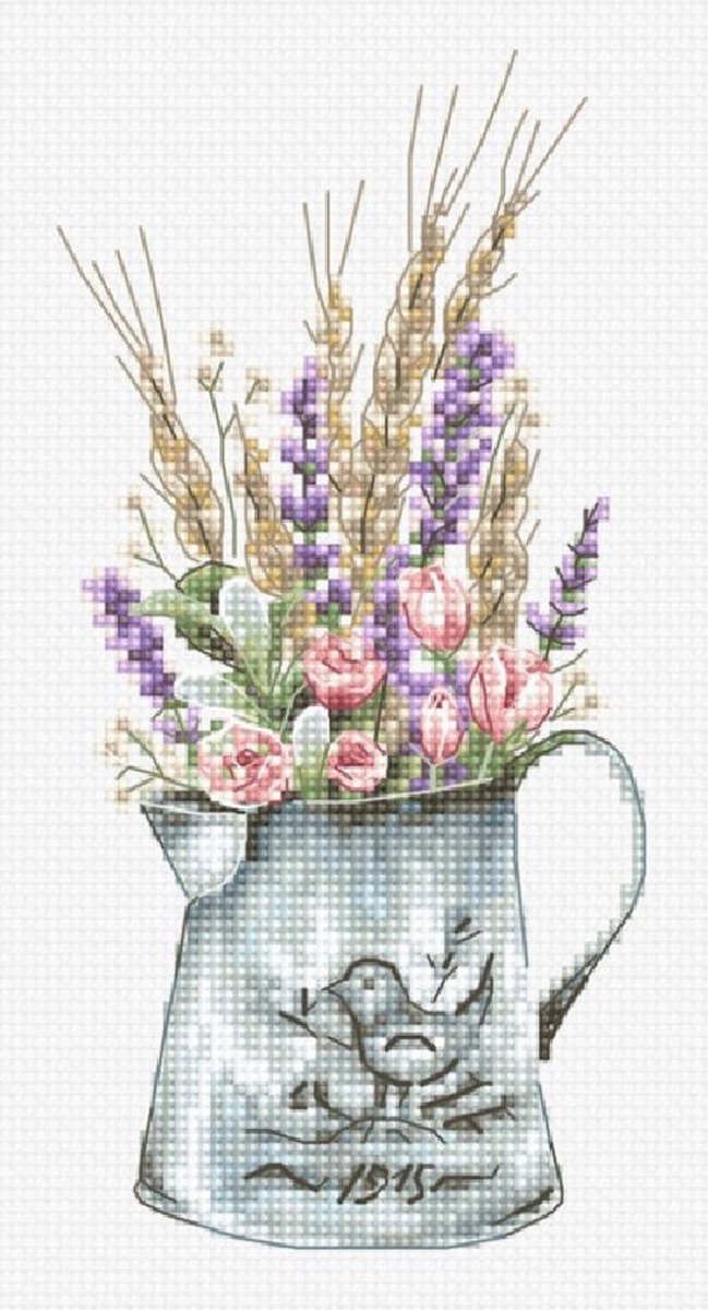 Luca-S Bouquet with Lavender borduren (pakket) B7008