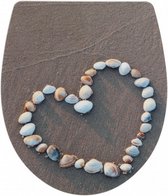 WC-bril Shell Heart 39 x 45 cm acryl bruin/wit