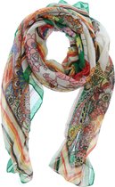 Vierkante Sjaal met Bloemen - 140x140 cm - Groen