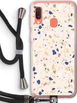 Case Company® - Samsung Galaxy A20e hoesje met Koord - Terrazzo N°23 - Telefoonhoesje met Zwart Koord - Bescherming aan alle Kanten en Over de Schermrand