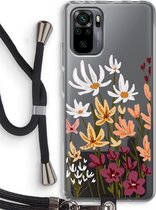 Case Company® - Xiaomi Redmi Note 10 Pro hoesje met Koord - Painted wildflowers - Telefoonhoesje met Zwart Koord - Bescherming aan alle Kanten en Over de Schermrand