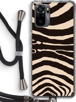 Case Company® - Xiaomi Redmi Note 10 Pro hoesje met Koord - Arizona Zebra - Telefoonhoesje met Zwart Koord - Bescherming aan alle Kanten en Over de Schermrand