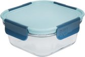 lunchbox Retro 900 ml 16,5 x 16 x 7,5 cm glas blauw
