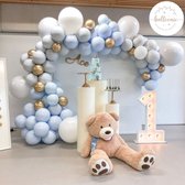 Balloonic Ballonnenboog – Baby Shower – Boy – Jongen – Blauw & Goud – Ballonboog Feest Decoratie Versiering – Decoratiepakket – Ballonnen Verjaardag – Feestartikelen