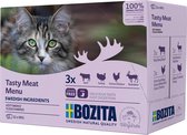 Bozita Tasty Meat - Natvoer - Alle Katten - Granenvrij - Stukjes in Saus - Multipack - 12x85GR - 1ST