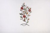 Wanddecoratie - Metaal schilderij - wanddecoratie bloemen - 53 x 95 cm