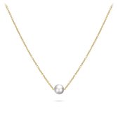 Gisser Jewels - Collier VGN016 - Or jaune 14 kt - avec perle (6 mm) - 38 + 4 cm