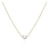 Gisser Jewels - Halsketting VGN016 - 14k geelgoud - met parel (6 mm) - 38 + 4 cm