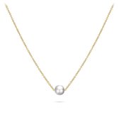 Gisser Jewels - Halsketting VGN016 - 14k geelgoud - met parel (6 mm) - 38 + 4 cm