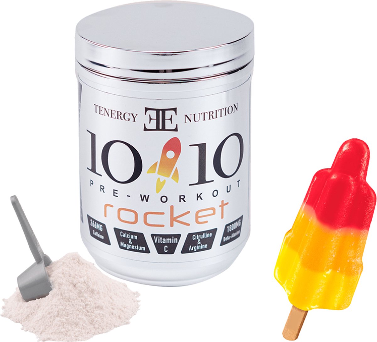 10ERGY - Sport supplement - Pre workout - Rocket smaak - 300 gram 40 doseringen - energy booster