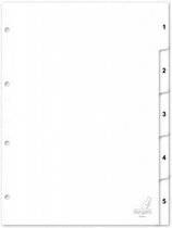 tabbladen A4 120 mm polypropyleen wit 15-delig