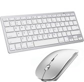 Case2go - Toetsenbord en Muis - QWERTY Keyboard - 2.4G Verbinding - Draadloos - Zilver Wit