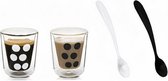 espressoglazen Dot Dot met lepel 75 ml 4-delig