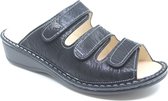 Finn Comfort, PISA, 02501-713144, Zwarte slipper wijdte G