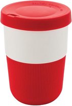 take-away beker 0,4 liter ABS/siliconen rood