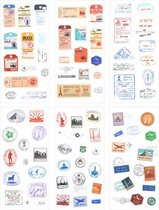 JDBOS ® Bullet journal stickers set – Postzegels – Reizen - 6 vellen - Scrapbook accessoires