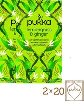 Pukka Thee - Lemongrass & Ginger - Voordeelverpakking - 2 x 20 zakjes