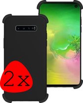 Samsung Galaxy S10 Hoesje Shock Proof Case - Samsung Galaxy S10 Case Zwart Shock Hoes - Samsung Galaxy S10 Hoes Cover - Zwart - 2 stuks