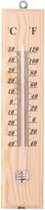 thermometer binnen/buiten 36x1x11 cm lichtbruin vierkant