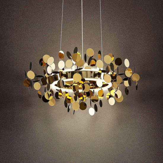 Lucande - Hanglampen- met dimmer - 1licht - ijzer, aluminium, kunststof - H: 24 cm - zwart, messing - Inclusief lichtbron