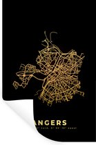 Muurstickers - Sticker Folie - Angers – Frankrijk – Kaart - Stadskaart – Plattegrond - 80x120 cm - Plakfolie - Muurstickers Kinderkamer - Zelfklevend Behang - Zelfklevend behangpapier - Stickerfolie