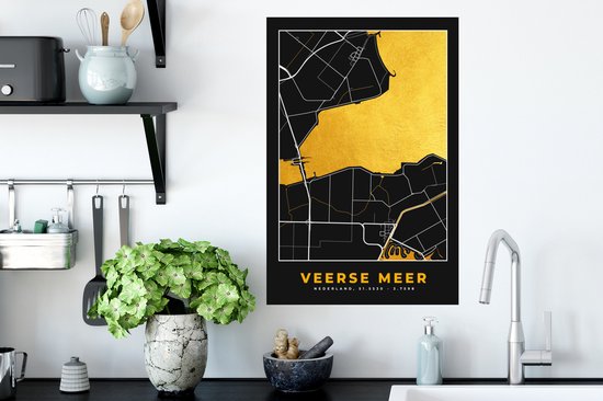Stickers Stickers muraux - Carte - Carte - Plan de la ville - Pays- Nederland - Veerse Meer - 40x60 cm - Feuille adhésive