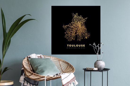 Stickers Stickers muraux - Toulouse - Carte - France - Plan de la ville - Carte - 50x50 cm - Film adhésif