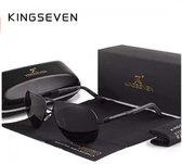 Kingseven Unisex Zonnebril - Zwart frame - Zwart lenskleur