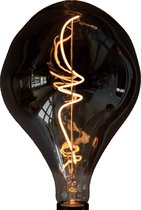 Zering XXL - LED lamp - Ø16cm - ET160 - E27 fitting - Filament lamp - 6W - Edison lamp - Zwart glas