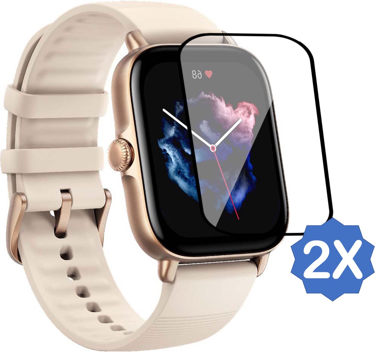 2x Geschikt voor Amazfit GTS 3 Screenprotector - PET Folie Screen Cover Protector