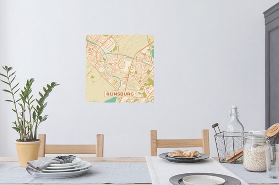 Stickers Stickers muraux - Rijnsburg - Carte - Carte - Plan de la ville - 80x80 cm - Feuille adhésive