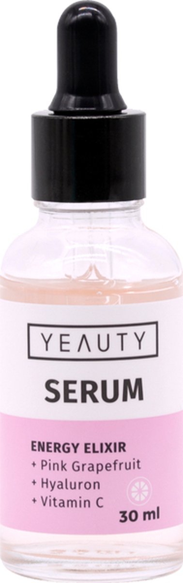 Yeauty serum 30 ml - Energy Elixir - Hydraterend - Hydratatie - Met Pink Grapefruit - Hyalronzuur - Vitamine C - Dermatologisch getest - Skin-care - Verzorging - Gezichtsverzorging - Huidverzorging