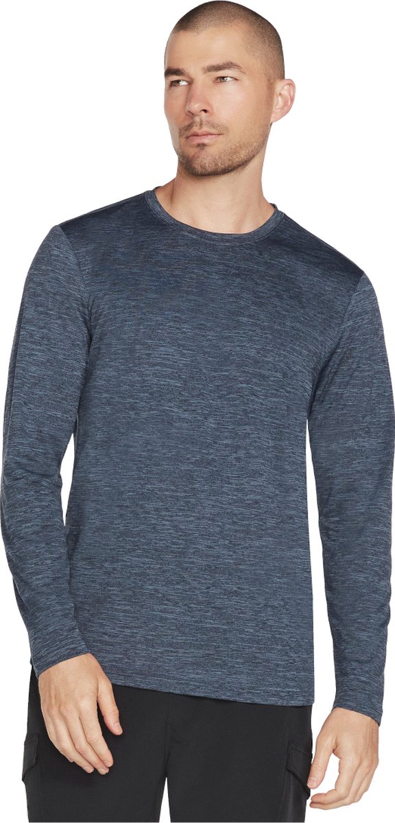 Skechers On the Road Long Sleeve M3LT157-BLGY, Mannen, Blauw, Shirt met lange mouwen, maat: XL